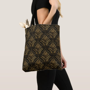 Luxury Gold Ornamental Damask Pattern Tote Bag