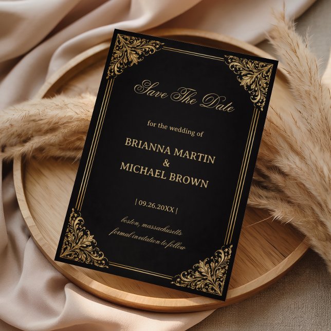 Luxury Gold Ornate Elegant Save The Date (Creator Uploaded)