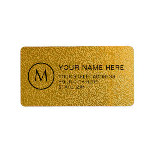Luxury Gold Pattern Custom Monogram Address Label