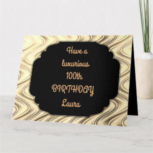 Luxury Gold Personalised 100th Birthday Card