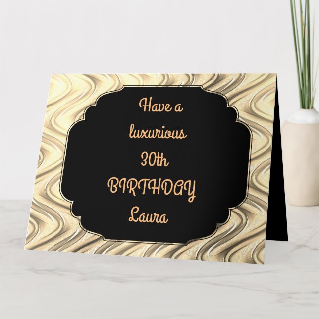 Luxury Gold Personalised 30th Birthday Card (Front)