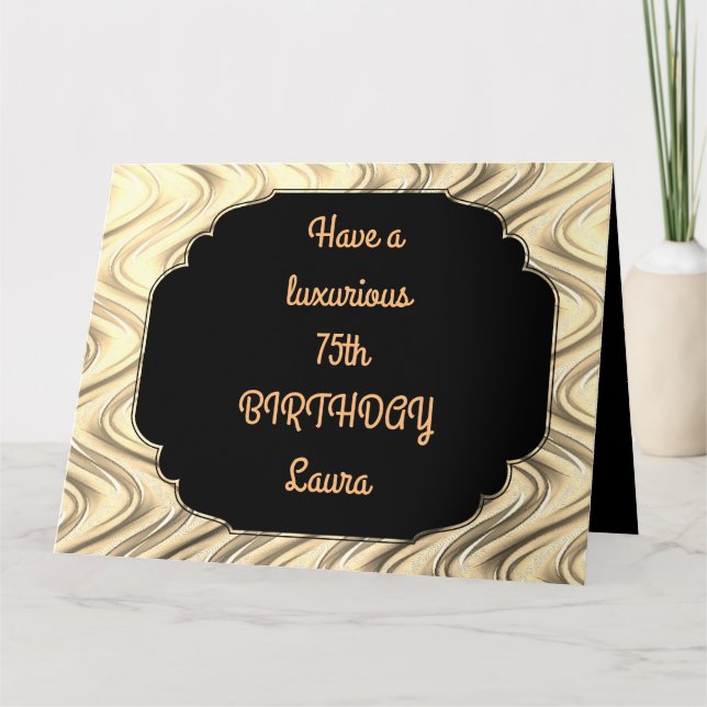 Luxury Gold Personalised 75th Birthday Card (Front)