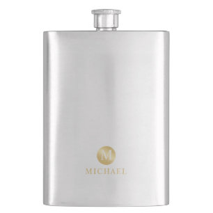 Luxury Gold Personalised Monogram Hip Flask