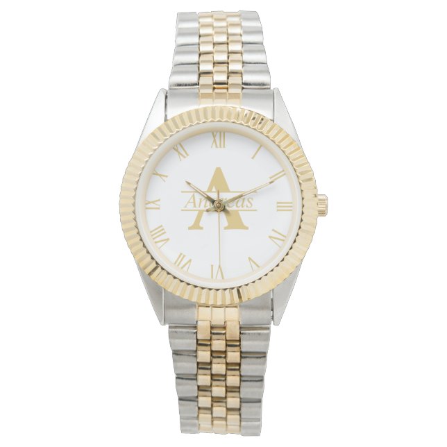 Luxury Gold Personalized Monogram and Name Watch (Front)