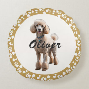 Luxury Gold Photo Frame Pet Memorial Keepsake Round Cushion