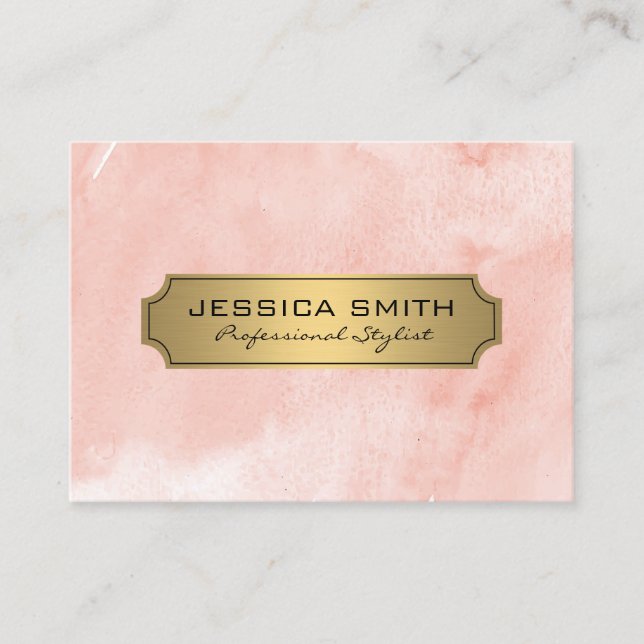 Luxury Gold Pink Texture Business Card (Front)