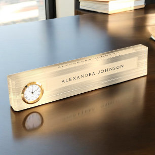 Luxury Gold Professional Business Modern Nameplate