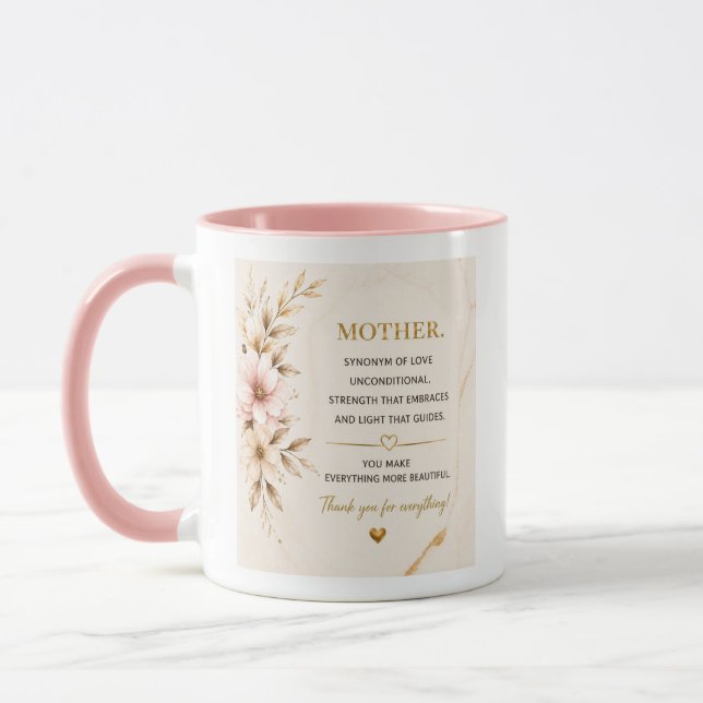 Luxury Gold Quote Coffee Mug for Mum (Left)