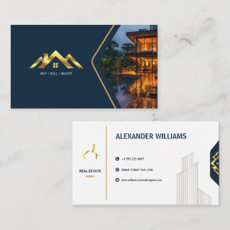 Luxury Gold Real Estate Agent Realtor Business Card