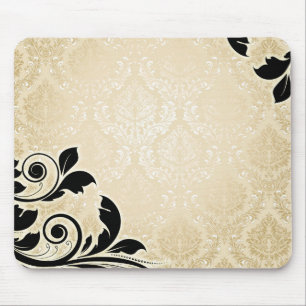 Luxury Gold Romantic Damask Mousepad