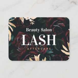 Luxury Gold Rose Lash Aftercare Card