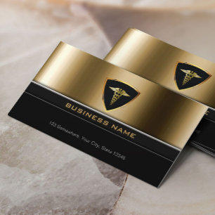 Luxury Gold Shield Medical Care Business Card