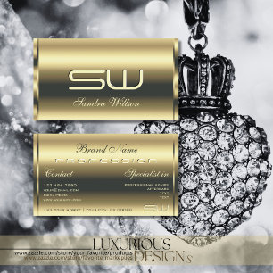 Luxury Gold Shimmery Colours and Initials Stylish Business Card