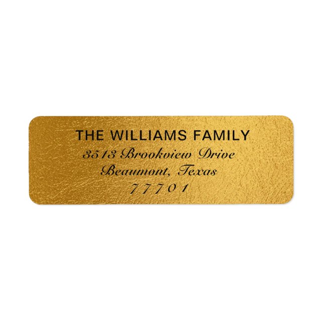 Luxury Gold Shiny Foil Address Label Return Address Label (Front)