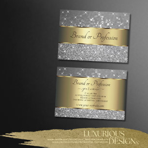 Luxury Gold Silver Glitter Stars Sparkle Jewels Business Card