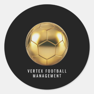 Luxury Gold Soccer Ball Round Corporate Envelope Classic Round Sticker