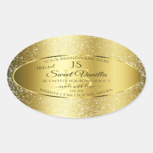 Luxury Gold Soft Glitter Initials Product Labels