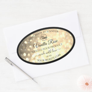 Luxury Gold Sparkling Glitter Logo Product Labels