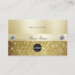 Luxury Gold Sparkling Glitter with Logo Modern Business Card