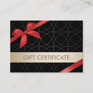Luxury Gold Stripe Red Ribbon Gift Certificate