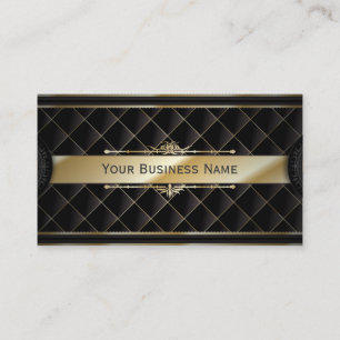 Luxury Gold Striped Diamond Pattern Business card