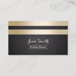 Luxury Gold Stripes Wedding Planner Business Card