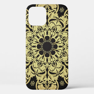 Luxury Gold Swirls Floral Background iPhone 12 Case