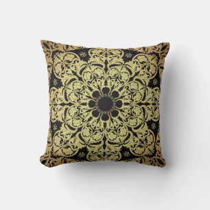 Luxury Gold Swirls Floral Background Cushion