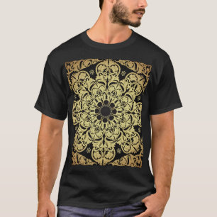 Luxury Gold Swirls Floral Background T-Shirt