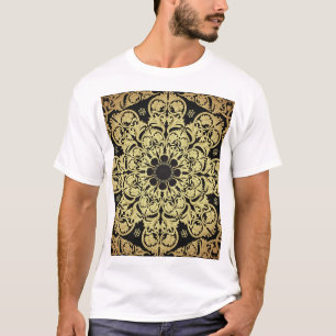 Luxury Gold Swirls Floral Background T-Shirt