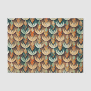Luxury Gold Teal Art Deco Abstract Pattern Tissue Paper