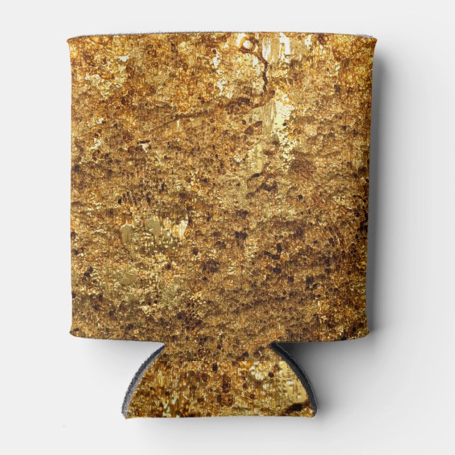 Luxury gold texture, 3D illustration. Can Cooler (Front)