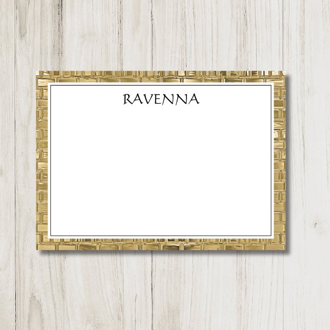 Luxury Gold Texture Black Border Name Script Card (Creator Uploaded)