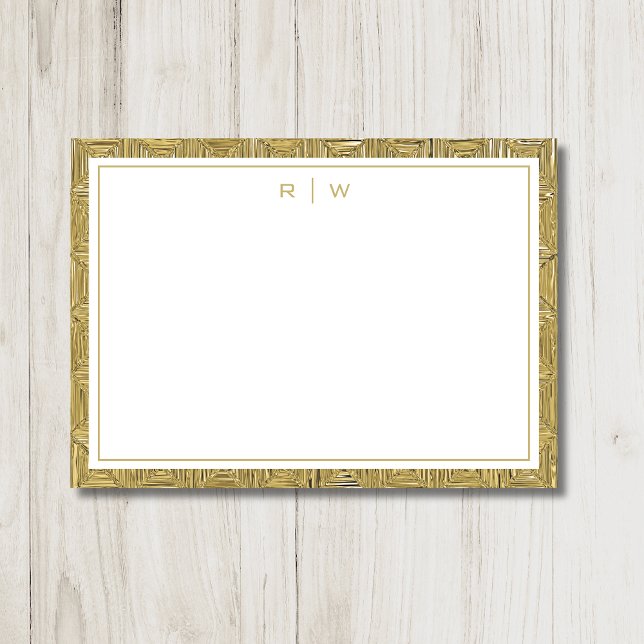Luxury Gold Texture Border Simple Initial Script Card (Creator Uploaded)