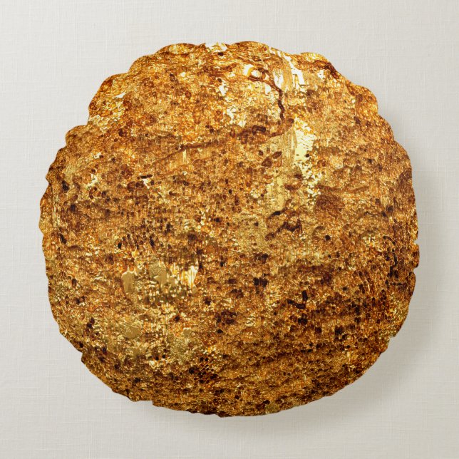Luxury gold texture. round cushion (Front)