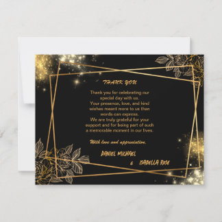 Luxury Gold THANK YOU Wedding Card