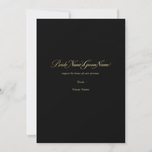 Luxury Gold Wedding Invitation Elegant Black & G