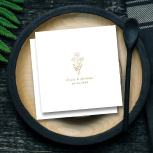 Luxury Gold Wedding Napkins : Romantic Celebration