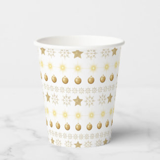 Luxury Gold & White Christmas Paper Cups