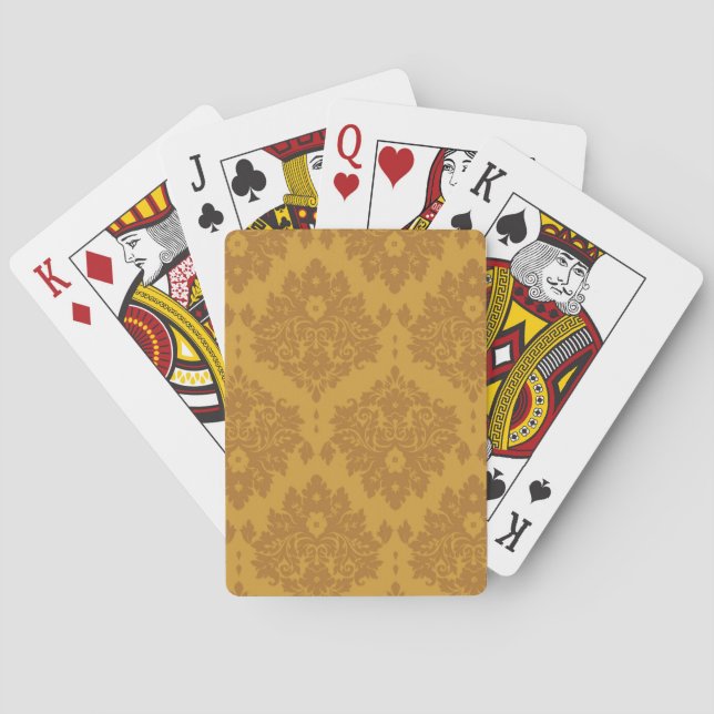 Luxury Golden Damask Playing Cards (Back)