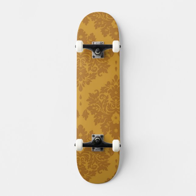 Luxury Golden Damask Skateboard (Front)