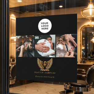 Luxury Golden Eagle Barber Shop Logo Hair Stylist