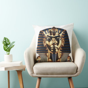 Luxury Golden Egyptian Mask Artwork Cushion
