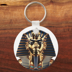 Luxury Golden Egyptian Mask Artwork Key Ring