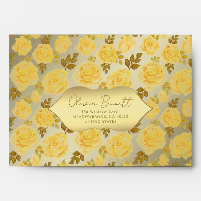 Luxury Golden Floral  Envelope (Front)