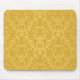 Luxury Golden Floral Wallpaper Mouse Pad
