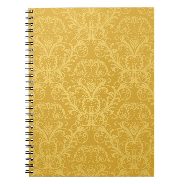 Luxury Golden Floral Wallpaper Notebook (Front)