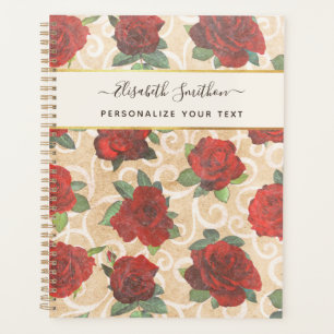 Luxury Golden Flowers Elegant Chic Classy Custom Planner