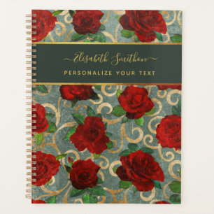 Luxury Golden Flowers Elegant Chic Classy Custom Planner