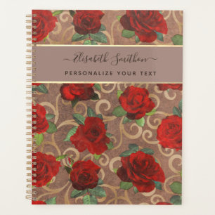 Luxury Golden Flowers Elegant Chic Classy Custom Planner